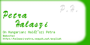 petra halaszi business card